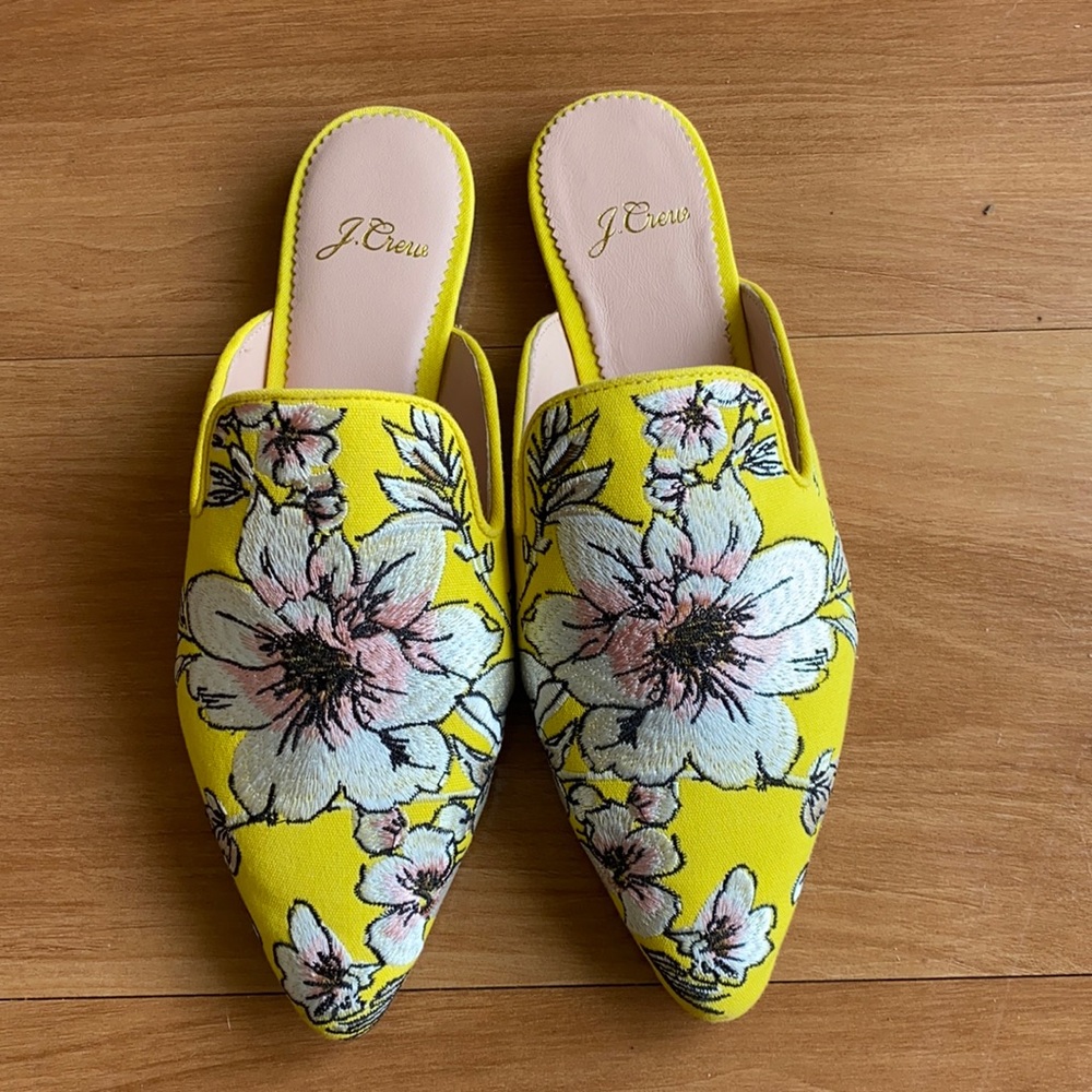 J Crew embroidered loafers